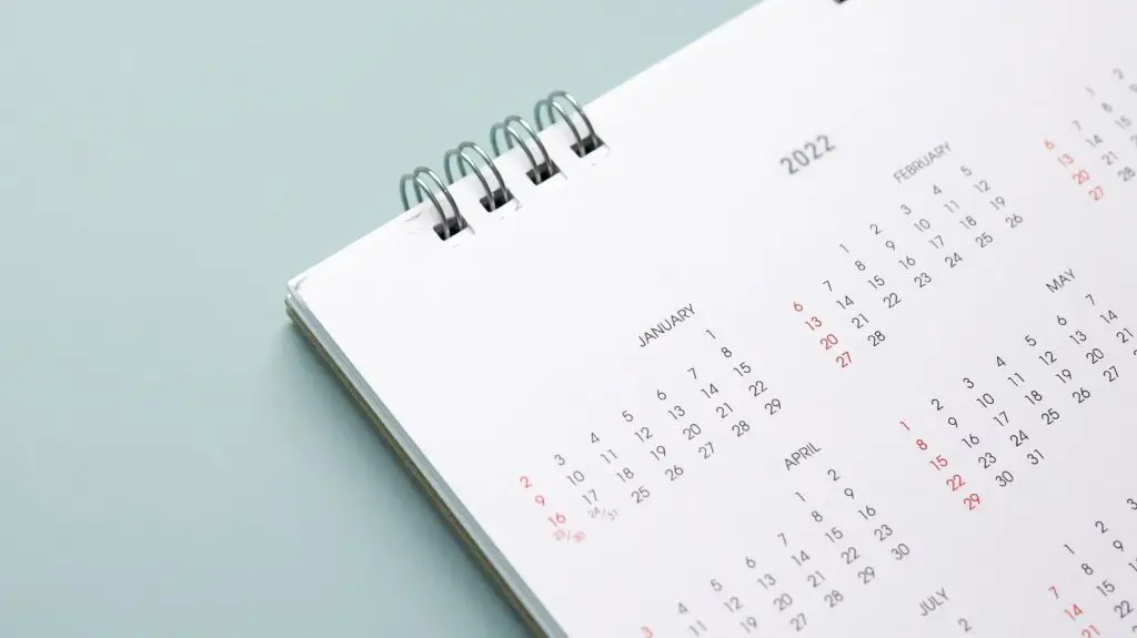 Picture of a calendar