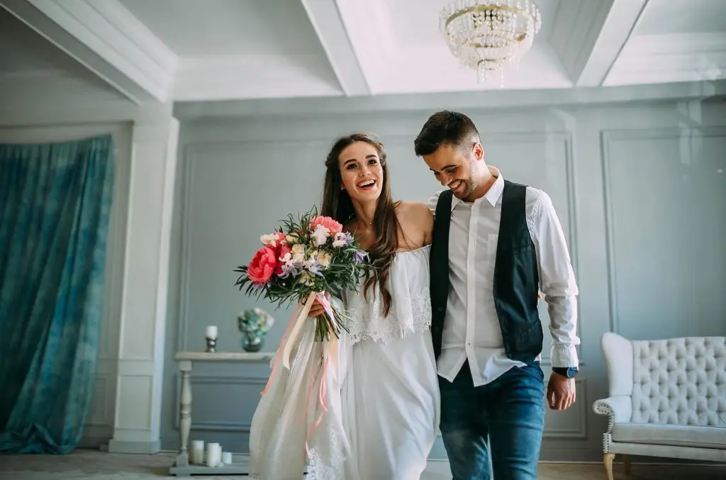 Married couple smiling
