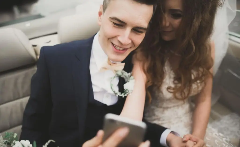 Couple smiling for a selfie
